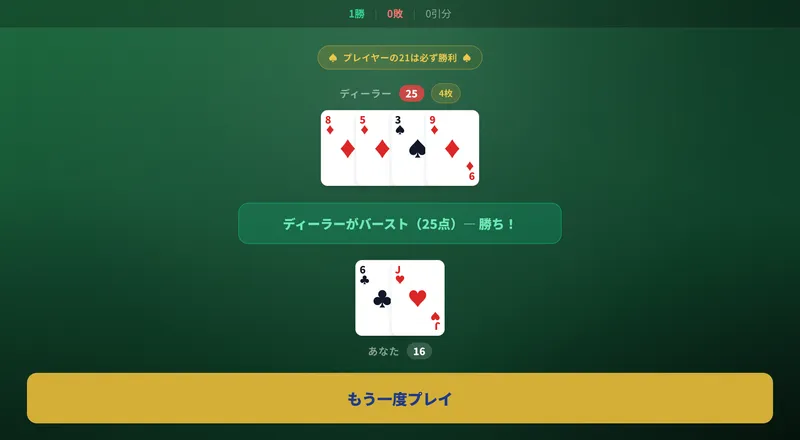 スパニッシュ21のプレイ画面